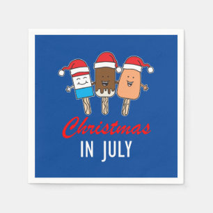 Christmas In July Sweet Treat Red White Blue Party Napkins