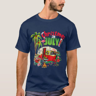 Christmas in July T  Funny Santa Summer Camping  T-Shirt