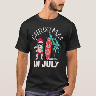 Christmas In July T Shirt Funny Santa Summer Beach