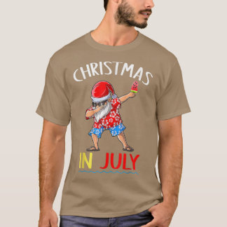 Christmas In July Tee Funny Dabbing Santa Summer V