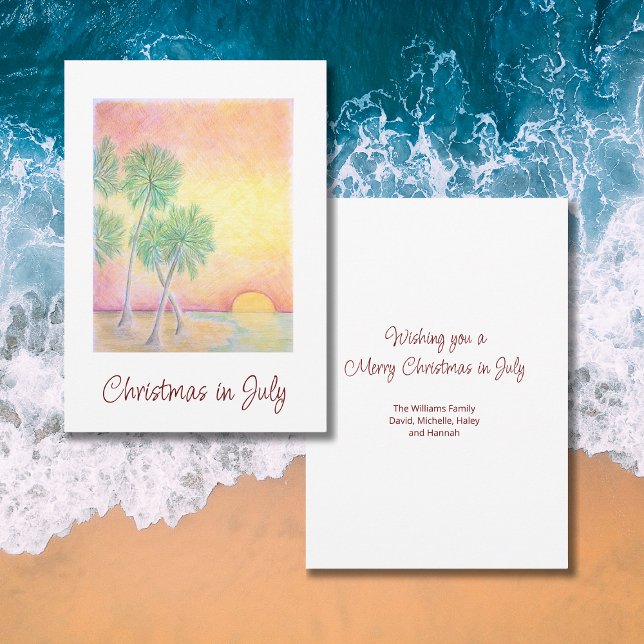 Christmas in July Tropical Beach Holiday Card (Creator Uploaded)