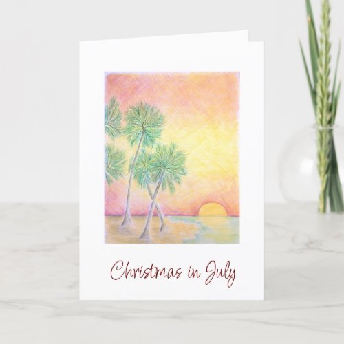 Christmas in July Tropical Beach Holiday Card