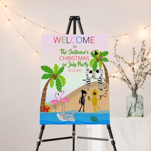Christmas in July Tropical Beach Party Welcome Foam Board