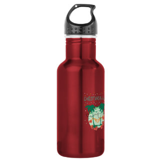 Christmas in July Tropical Colorful Christmas Tree Stainless Steel Water Bottle