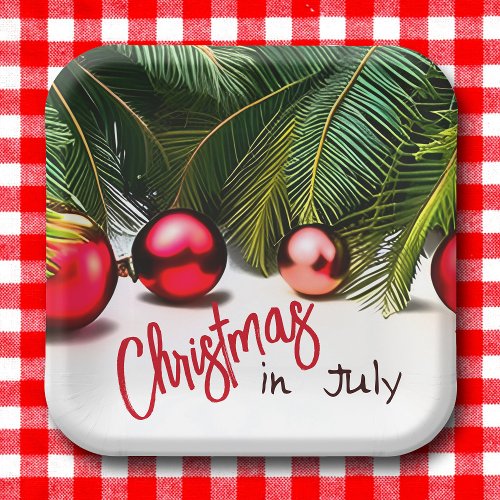 Christmas In July Tropical Palm Trees Summer Party Paper Plates