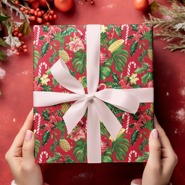 Christmas in July Tropical Pattern Wrapping Paper (Creator Uploaded)