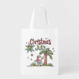 Christmas in July: Tropical Santa & Summer Holiday Grocery Bag