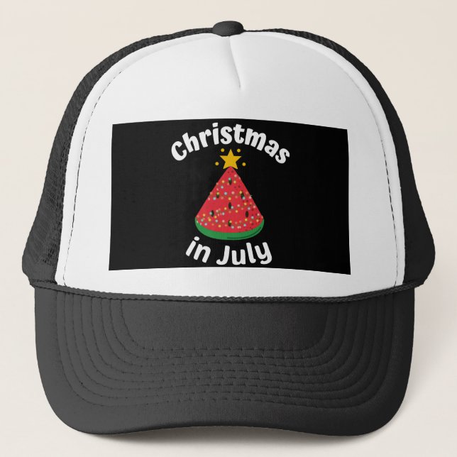 CHRISTMAS IN JULY TRUCKER HAT (Front)