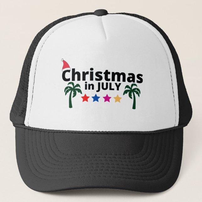 CHRISTMAS IN JULY TRUCKER HAT (Front)