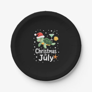 Christmas In July Turtle Summer Xmas Tortoise Wome Paper Plates