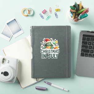 Christmas In July Turtle Summer Xmas Tortoise Wome Sticker