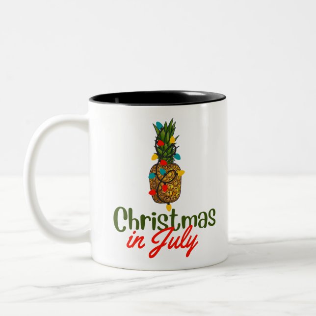 Christmas In July Two-Tone Coffee Mug (Left)
