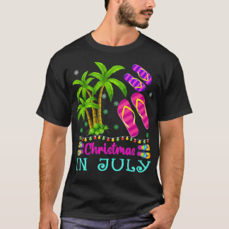Christmas In July Ugly Christmas Flip Flops Summer T-Shirt