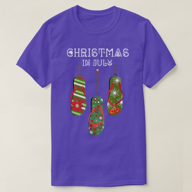 Christmas In July Ugly Christmas Summer Flip Flops T-Shirt (Design Front)
