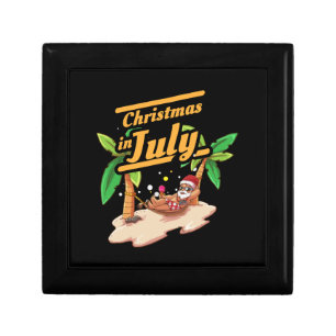 Christmas In July Vacation Santa Beach Summer Funn Gift Box