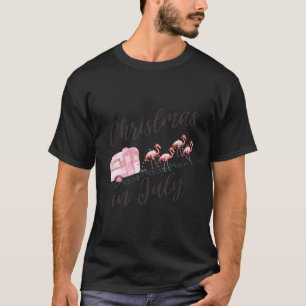 Christmas In July Vacation Sunglasses Santa Hat Su T-Shirt