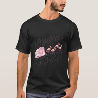 Christmas In July Vacation Sunglasses Santa Hat Su T-Shirt