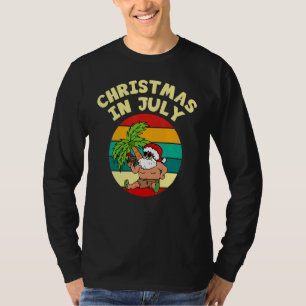 Christmas In July Vintage Drinking Party Santa Su T-Shirt