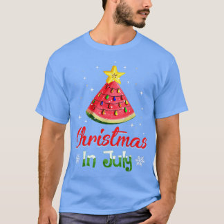 Christmas in July  Watermelon Christmas Tree Summe T-Shirt