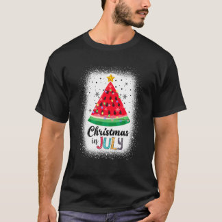 Christmas In July Watermelon Christmas Tree Summer T-Shirt