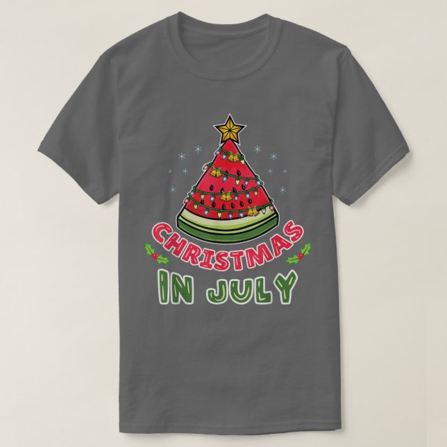 Christmas In July Watermelon Christmas Tree  T-Shirt (Design Front)
