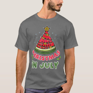 Christmas In July Watermelon Christmas Tree T-Shirt