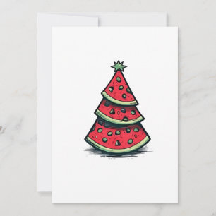 Christmas in July Watermelon Christmas Tree  Thank You Card