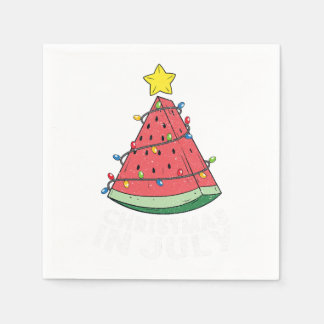 Christmas In July Watermelon Flamingo Xmas Tree Su Napkins