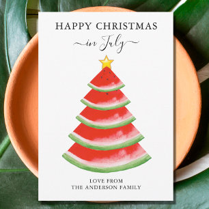 Christmas in July Watermelon  Holiday Card