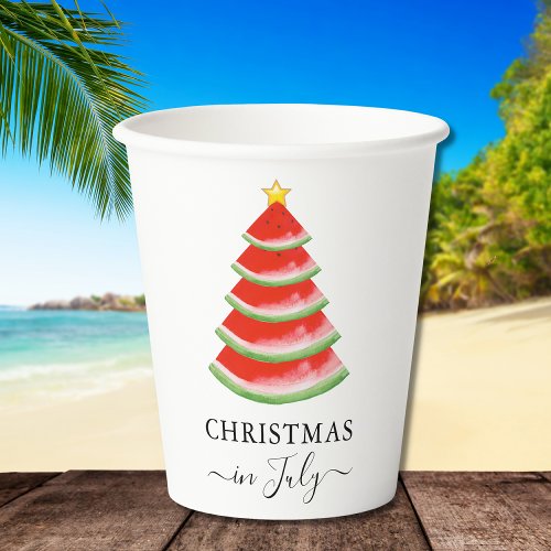 Christmas in July Watermelon Paper Cups