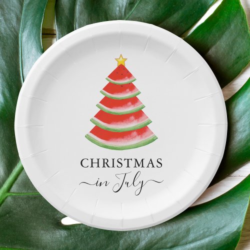 Christmas in July Watermelon Paper Plates