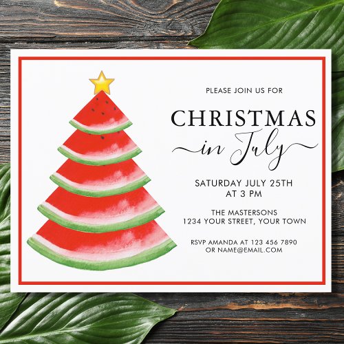 Christmas in July Watermelon Party Invitation Postcard