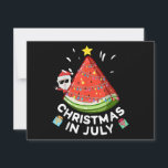 Christmas In July Watermelon Santa Summer Tree  Holiday Card<br><div class="desc">Christmas In July Watermelon Santa Summer Tree</div>