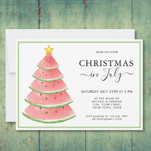 Christmas in July Watermelon Summer Party Invitation