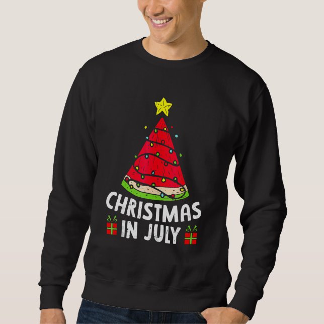 Christmas In July Watermelon Summer Vacation Beach Sweatshirt (Front)