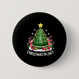 Christmas In July Watermelon Tree Funny Flamingo X Button