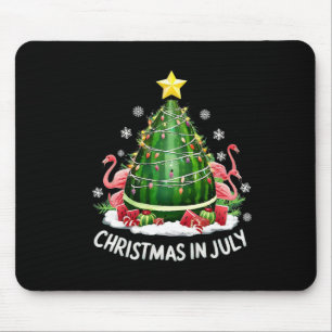 Christmas In July Watermelon Tree Funny Flamingo X Mouse Pad
