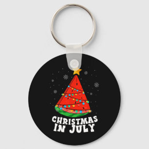 Christmas In July Watermelon Tree Summer Vacation Keychain