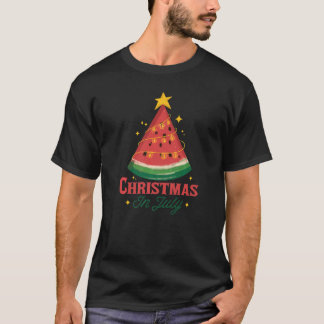 Christmas In July Watermelon Tropical Summer Cute T-Shirt
