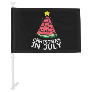 Christmas In July Watermelon Xmas Tree Summer Car Flag
