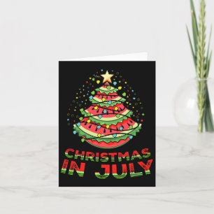 Christmas In July Watermelon Xmas Tree Summer Card