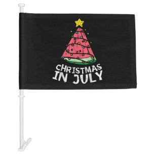 Christmas In July Watermelon Xmas Tree Summer Men Car Flag