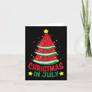 Christmas In July Watermelon Xmas Tree Summer Men  Card
