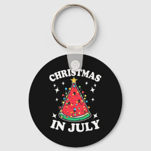 Christmas In July Watermelon Xmas Tree Summer Men Keychain