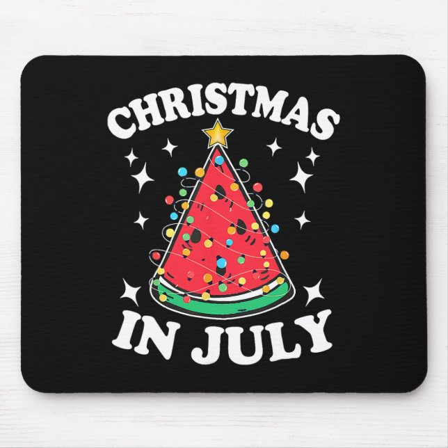 Christmas In July Watermelon Xmas Tree Summer Men  Mouse Pad (Front)