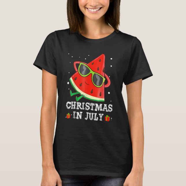 Christmas In July Watermelon Xmas Tree Summer Men  T-Shirt (Front)