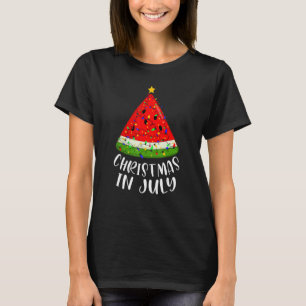 Christmas In July Watermelon Xmas Tree Summer T-Shirt