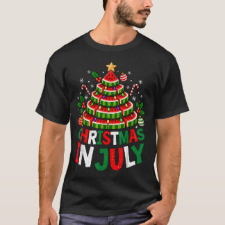 Christmas In July Watermelon Xmas Tree T-Shirt