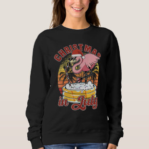 Christmas In July With Flamingo Christmas In Summe Sweatshirt