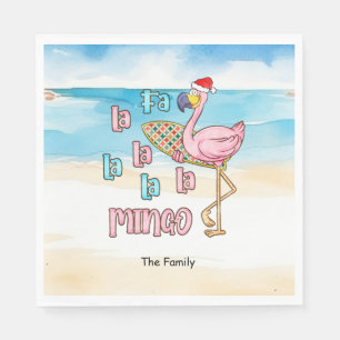 Christmas in July with SANTA CLAUS Flamingo Napkins